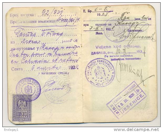 emigrant passport ( Kingdom of the Serbs, Croats and Slovenes)