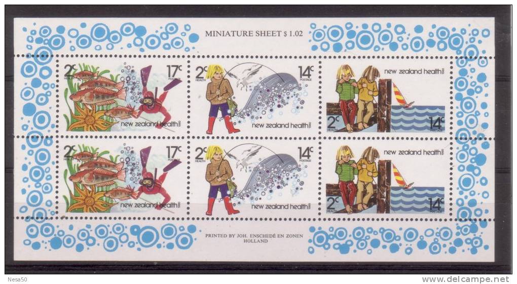 Nieuw Zeeland Postfris: 1980 Mi Nr 804-806 Blok Gezondheid Health - Unused Stamps