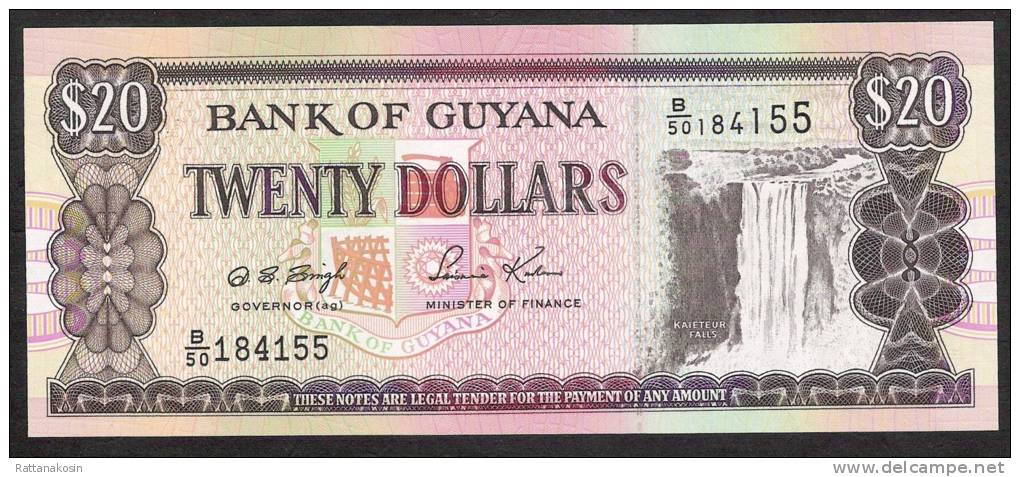 GUYANA   P30c  20 DOLLARS 1996  #B/50  TDLR And COMPANY LIMITED Signature 12  UNC. - Guyana