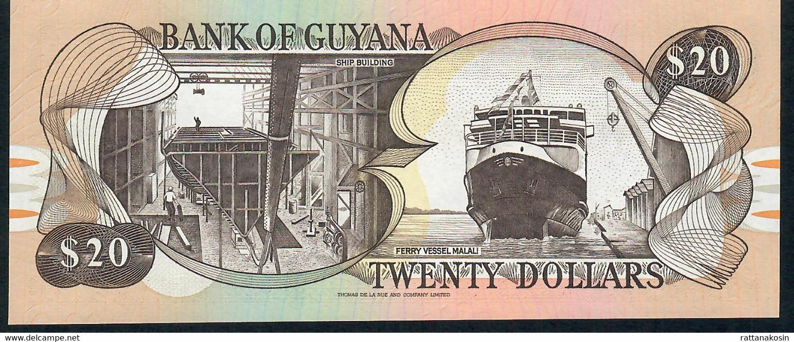 GUYANA   P30c  20 DOLLARS 1996  #B/50  TDLR And COMPANY LIMITED Signature 12  UNC. - Guyana