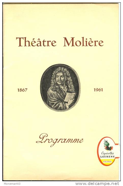 Ancien Programme Du THEATRE MIOLIERE (Direction Georges JAMIN) - 'DES SOURIS ET DES HOMMES' - Programmes
