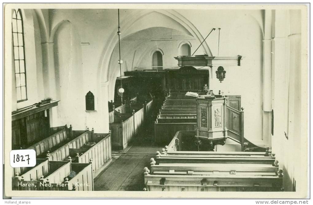 HAREN * ANSICHTKAART * CPA * (1827) NED. HERV. KERK * GELOPEN NAAR AMERSFOORT IN 1947 - Haren