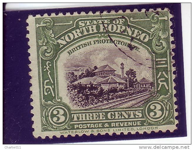 RAILROAD-3 C-NORTH BORNEO-BRITISH PROTECTORATE-1925-GREAT BRITAIN - Noord Borneo (...-1963)