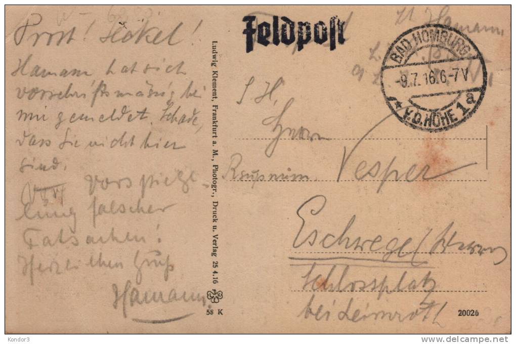 Bad Homburg. Kurhaus 1916 Feldpost - Bad Homburg