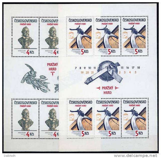 CZECHOSLOVAKIA 1983 Prague Castle In Sheetlets MNH / **.   Michel 2721-22Kb - Unused Stamps