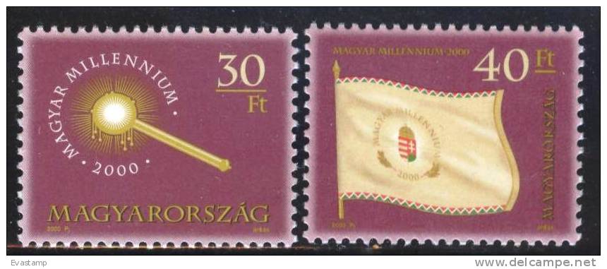 HUNGARY - 2000. Hungarian Millennium I./ Coronation Scepter / Millennium Flag  MNH!! Mi 4571-4572. - Nuovi