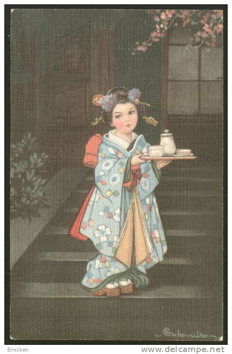 COLOMBO LITTLE GEISHA OLD POSTCARD 1929    Shipping = 4 E !  See Details - Colombo, E.