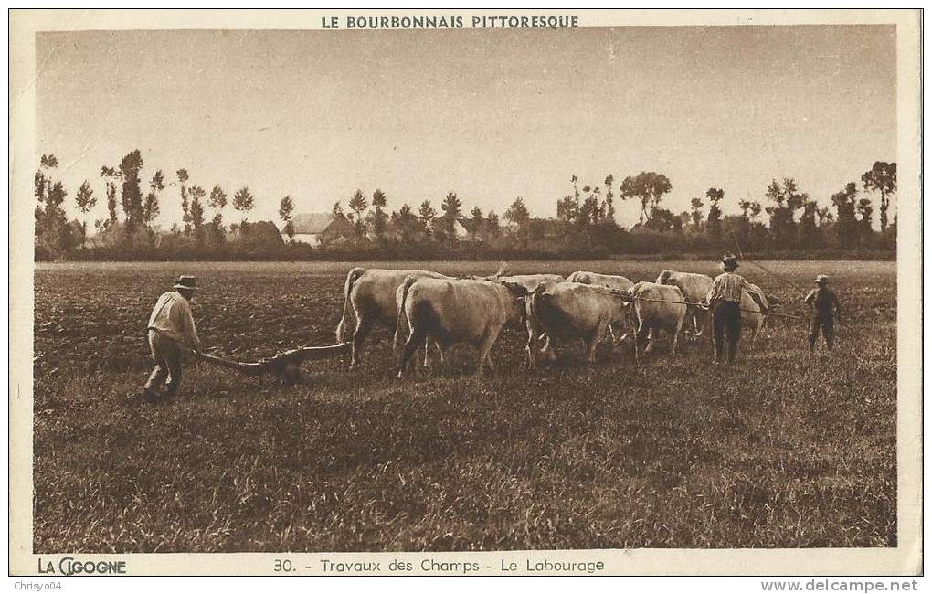 33Di   Agriculture Le Labourage Attelage De Boeufs - Cultures