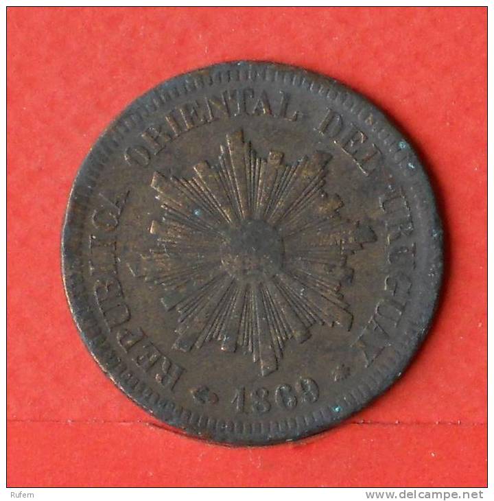 URUGUAY  2  CENTESIMOS  1869-A   KM# 12  -    (1625) - Uruguay