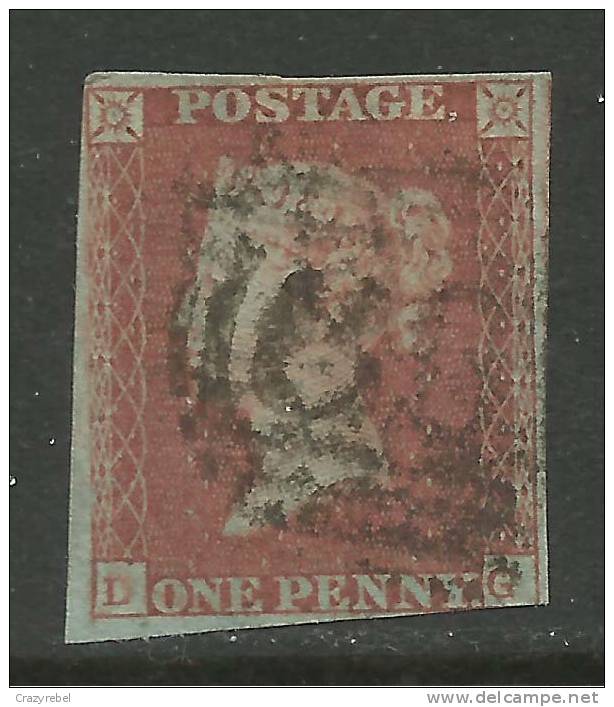 GB 1841 QV 1d Penny Red IMPERF Blued Paper ( L & G ) ( K534 ) - Oblitérés