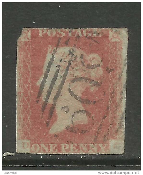 GB 1841 QV 1d Penny Red IMPERF Blued Paper ( D & C )  ( K546 ) - Used Stamps