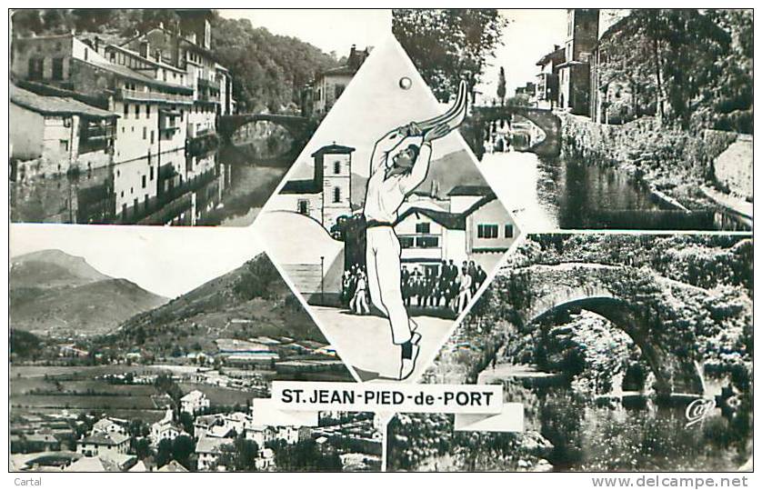 64 - SAINT-JEAN-PIED-DE-PORT - Maions Basques - La Nive - Vue Générale - Pont Romain D'eyhérabern (CAP. 97) - Saint Jean Pied De Port