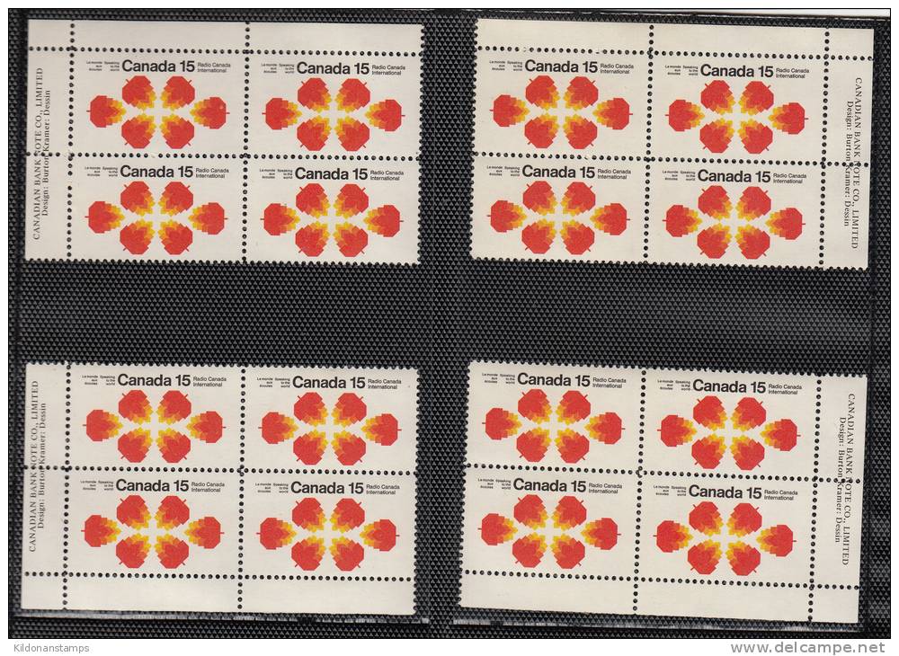 Canada 1971 Corner Inscription Blocks, Mint No Hinge (see Desc), Sc# 541 - Unused Stamps