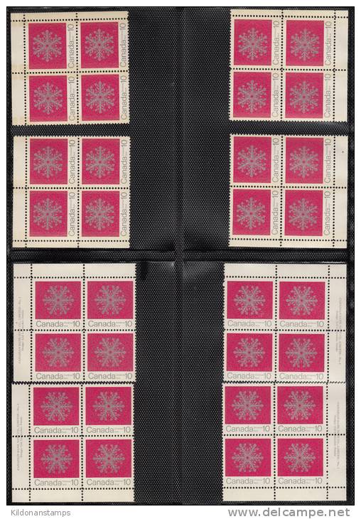 Canada 1971 Christmas, Corner Plate Blocks, Mint No Hinge (see Desc), Sc# 554, 554p, 555, 555p, 556, 556p, 557, 557p - Nuovi