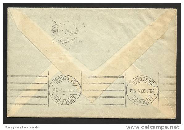 Portugal Lettre Cachet 1937 Ambulância Postal Oeste II Ambulance Postal  TPO Cover - Marcophilie