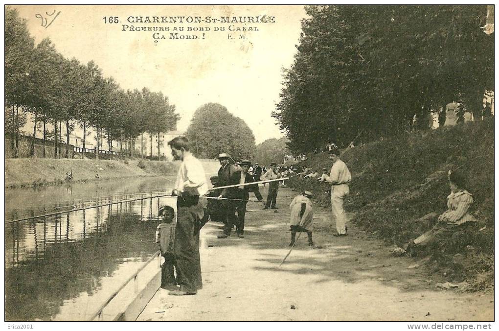 Saint Maurice.partie De Pèche Au Bord Du Canal à Charenton-Saint-Maurice. - Saint Maurice