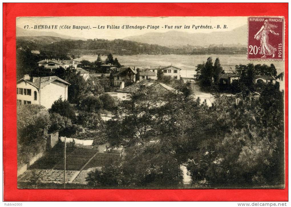 HENDAYE 1925 VILLA D HENDAYE PLAGE CARTE EN BON ETAT - Hendaye