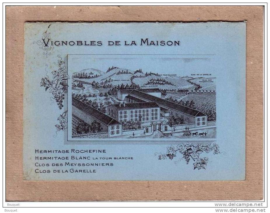 PUBLICITE - CARTE DE VISITE - DRÔME - TAIN L'HERMITAGE - GRANDS VINS FINS ......  - H. JABOULET VERCHERRE - 137 X 97 Mm - Tarjetas De Visita