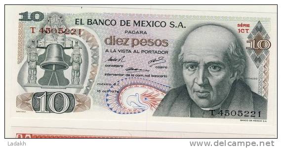 BILLET # MEXIQUE # 10 PESOS # DIEZ PESOS # 1974 # HIDALGO - Mexique