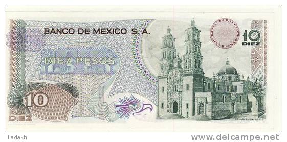 BILLET # MEXIQUE # 10 PESOS # DIEZ PESOS # 1974 # HIDALGO - Mexique