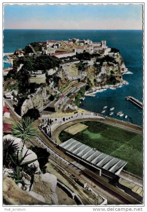 Monaco Stade Louis II Rocher Vus Du  Jardin Exotique - Timbre Prince De Monaco 12F - Multi-vues, Vues Panoramiques