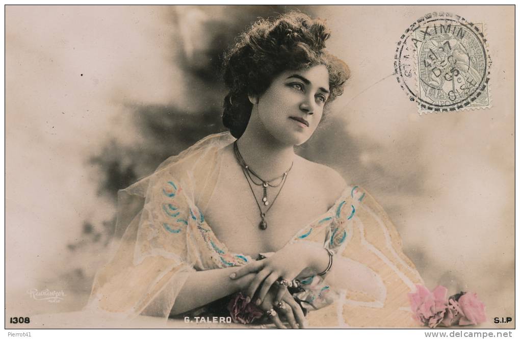 FEMMES - FRAU - LADY - Jolie Carte Fantaisie Portrait Femme Artiste - G. TALERO - Mujeres