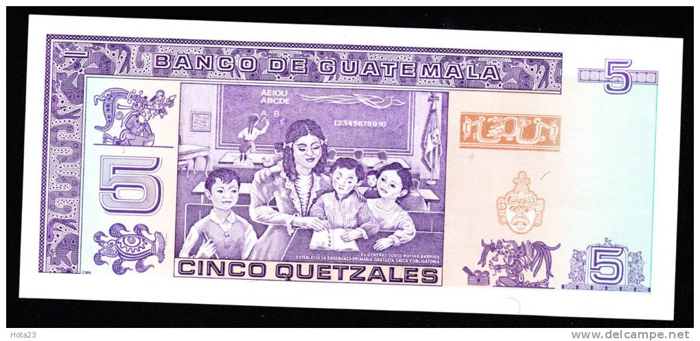 (!) Guatemala 5 Quetzal 2008 Bank Note UNC - Guatemala