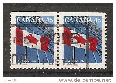 Canada  1995  Definitives; Flag 16 X 20 Mm  (o) P.13.75 X 13.25 - Timbres Seuls