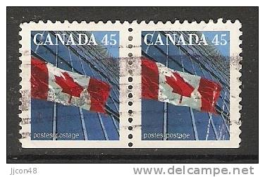 Canada  1995  Definitives; Flag 16 X 20 Mm  (o) P.13.75 X 13.25 - Single Stamps