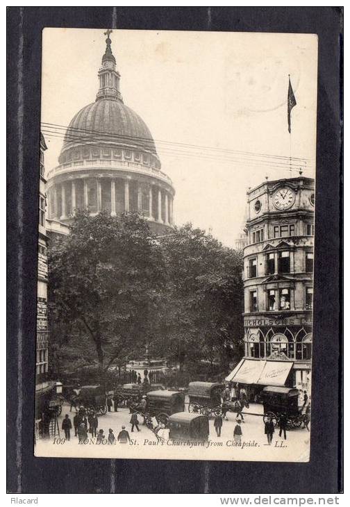 37336     Regno  Unito,    London  -  London  -  St.  Paul"s Churchyard  From  Cheapside,  VG  1910 - St. Paul's Cathedral