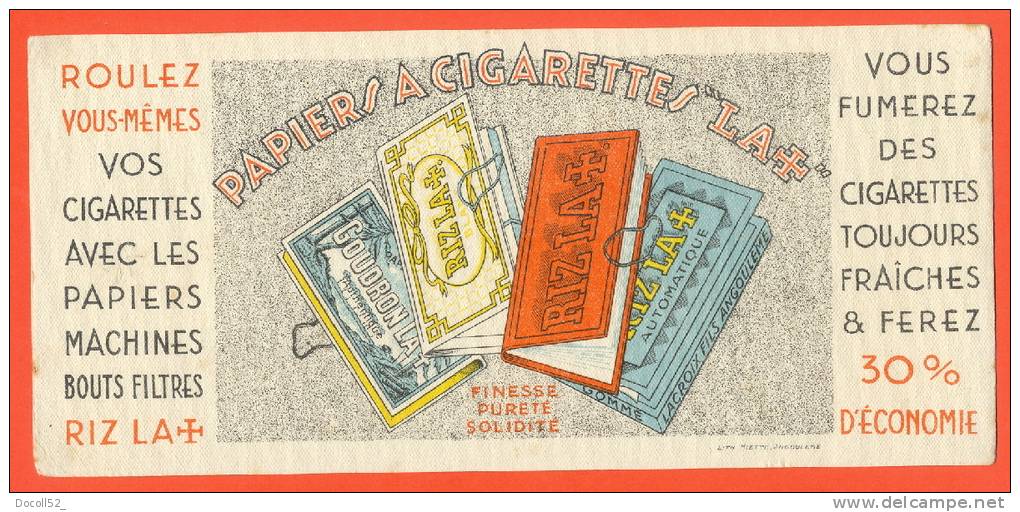 Buvard  "  Papier A Cigarettes RIZLA+  " - Tabac & Cigarettes