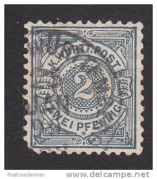 Wurttemberg, Scott #55, Used, Number, Issued 1875 - Other & Unclassified
