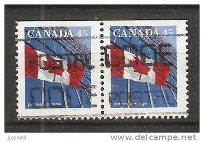 Canada  1995  Definitives; Flag 17 X 21 Mm  (o) P.13.75 X 13.25 - Single Stamps