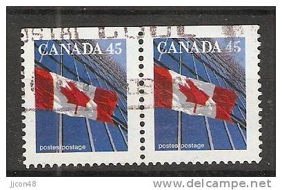 Canada  1995  Definitives; Flag 17 X 21 Mm  (o) P.13.75 X 13.25 - Single Stamps