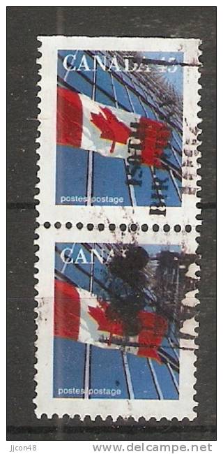 Canada  1995  Definitives; Flag 17 X 21 Mm  (o) P.13.75 X 13.25 - Single Stamps