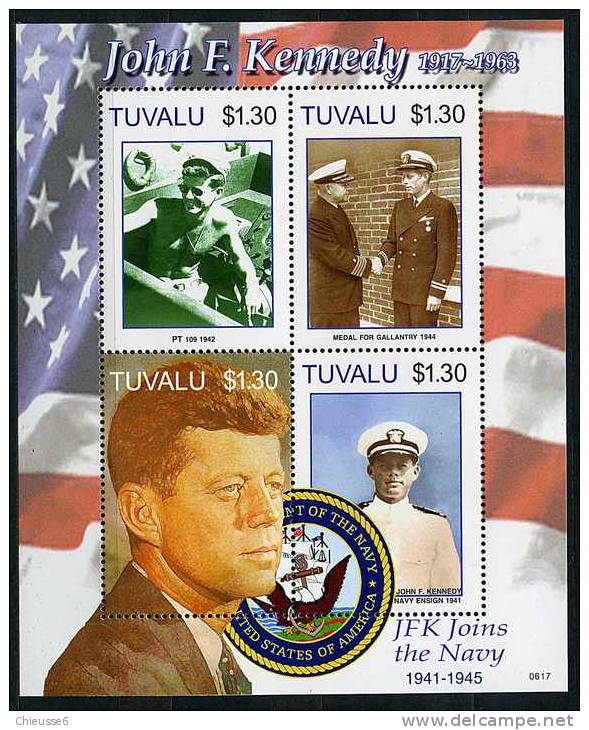 Lot 53 - B 11 - Tuvalu ** N° 1137 à 1140 En Bloc - J.F. Kennedy - Tuvalu