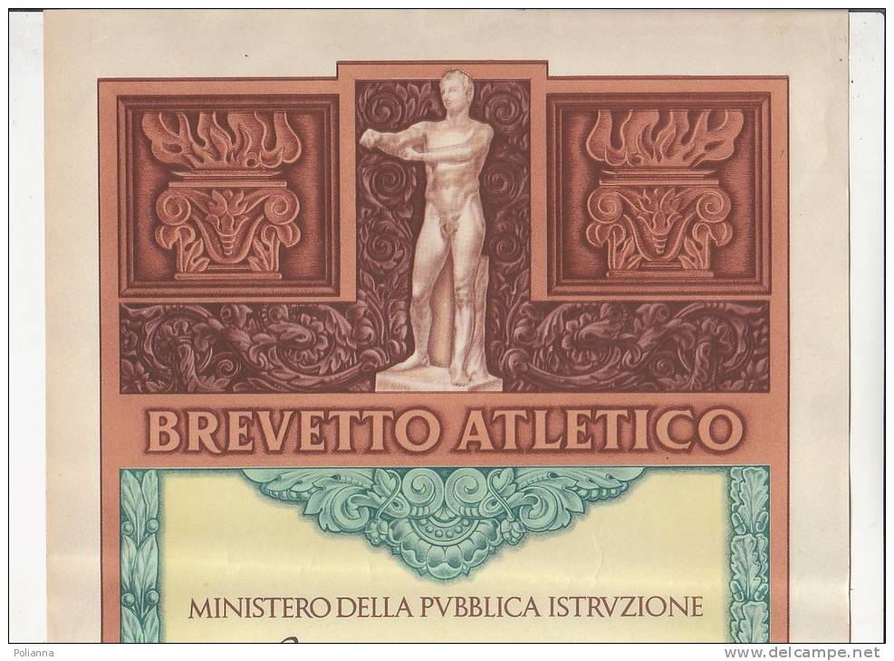 C0991 - DIPLOMA - BREVETTO ATLETICO - ISTITUTO SOLFERINO - MILANO 1951 - Athletics