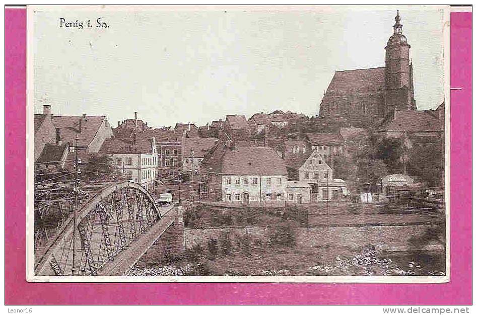 PENIG  -  ** TEILANSICHT Mit BRÜCKE Und KIRCHE **  -   Verlag : LÖFFLER & CO Aus Greiz  -  N°15049 - Penig