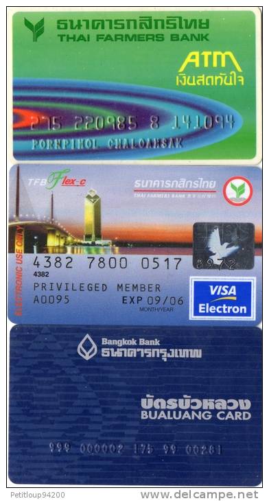 3 CARTES BANCAIRES  Thailande - Cartes Bancaires Jetables