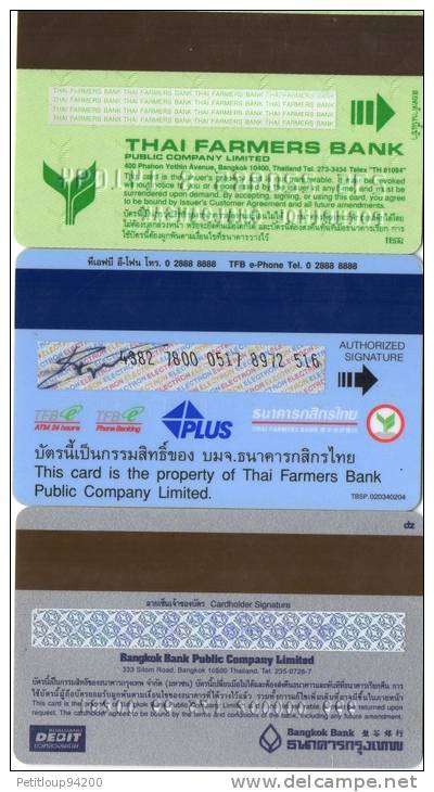 3 CARTES BANCAIRES  Thailande - Vervallen Bankkaarten