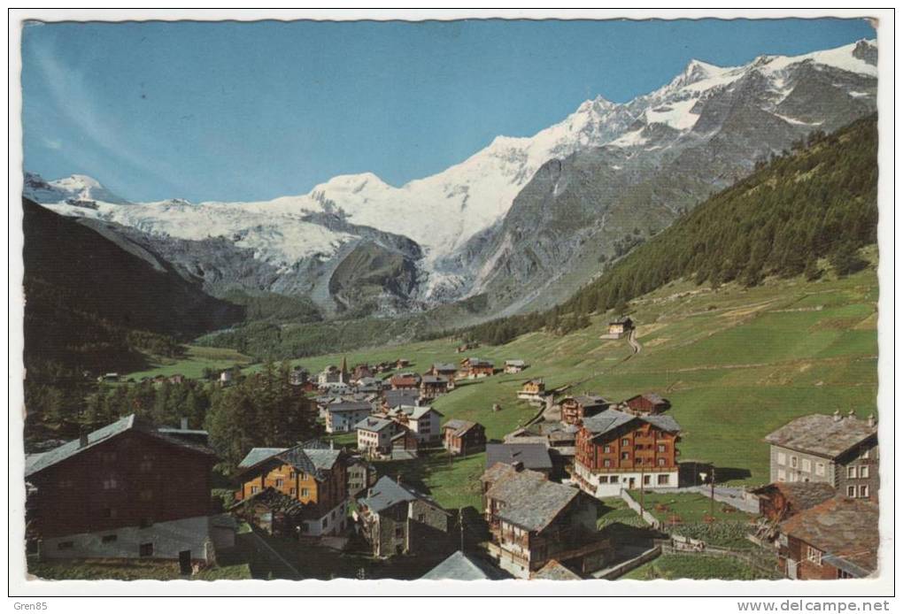 CPSM SAAS - FEE MIT ALLALINHORN, FEEGLETSCHER, ALPHUBEL, CANTON DU VALAIS Format 9 Cm Sur 14 Cm Environ, SUISSE, SCHWEIZ - Saas-Fee