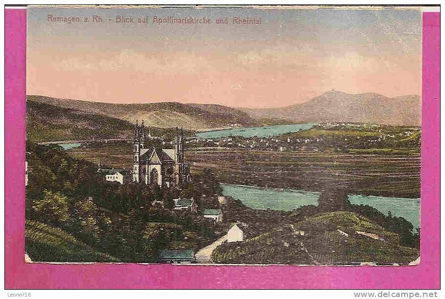 REMAGEN -   ** BLICK AUF APOLLINARISKIRCHE Und RHEINTAL **    -   Verlag :STENGEL & CO Aus Dresden  -   - N°50556 - Remagen