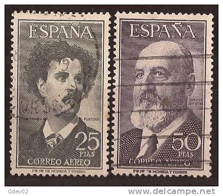 ES1164-L2907TARSC.Espagne . Spain.Espagne.FORTUNY (pintor) Y T. QUEVEDO (escritor).1955/6 (Ed 1164/51º) Circulados LUJO - Andere & Zonder Classificatie