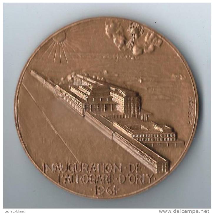 Médaille De Table  /Inauguration De L´Aérogare D´Orly/ Bronze/DROPSY/1961        D277 - Andere & Zonder Classificatie