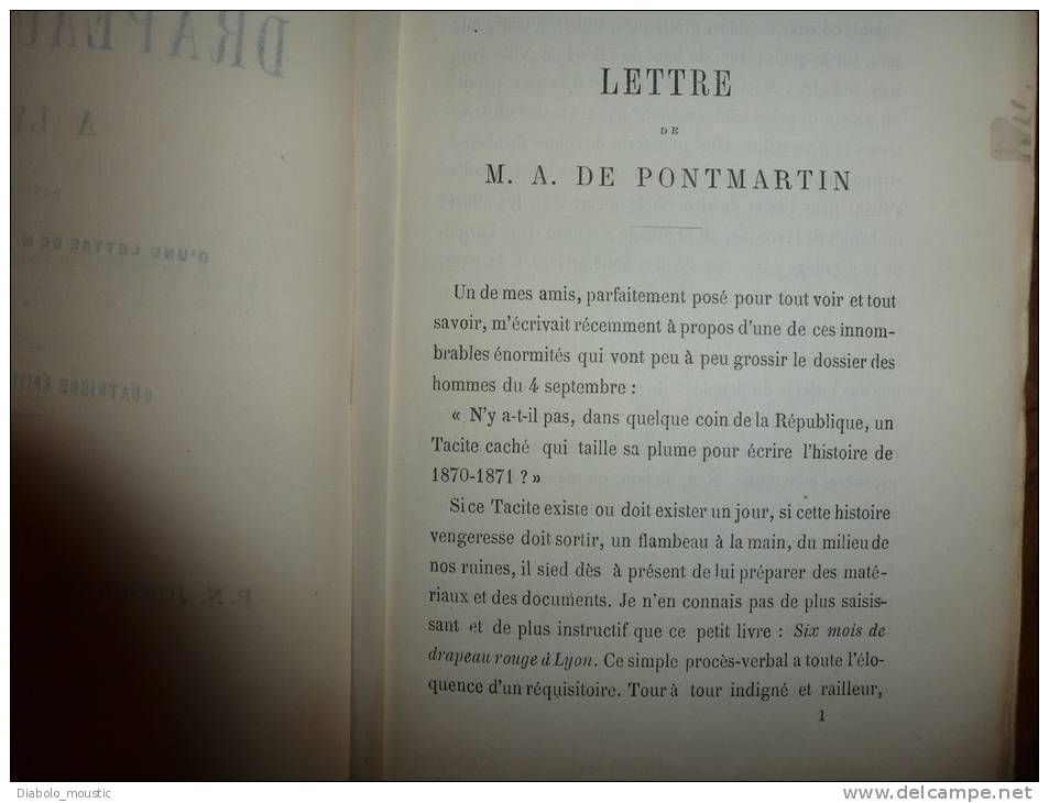 Dédicacé Par L'auteur Joannès Guetton  SIX MOIS DE DRAPEAU ROUGE Daté De 1871 - Livres Dédicacés