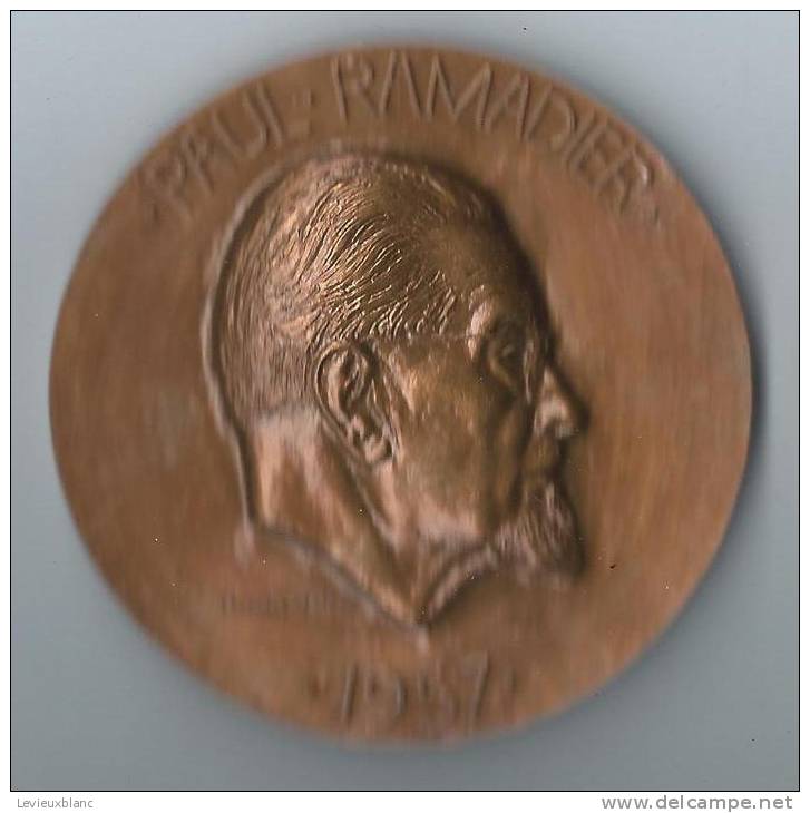 Médaille De Table  /Paul RAMADIER/ Bronze/DROPSY/DECAZEVILLE /1957        D279 - Other & Unclassified