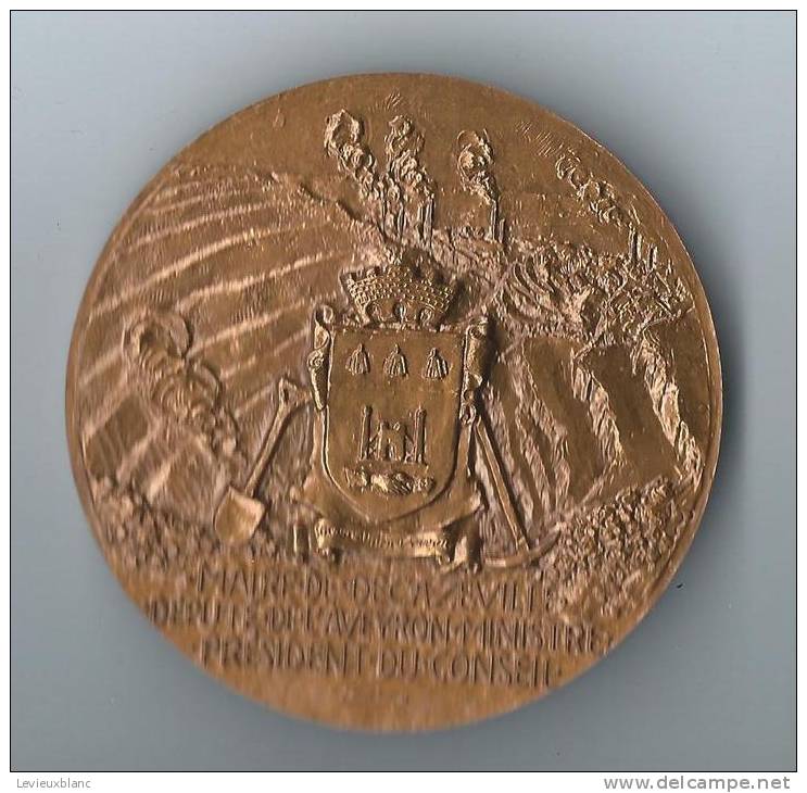 Médaille De Table  /Paul RAMADIER/ Bronze/DROPSY/DECAZEVILLE /1957        D279 - Other & Unclassified