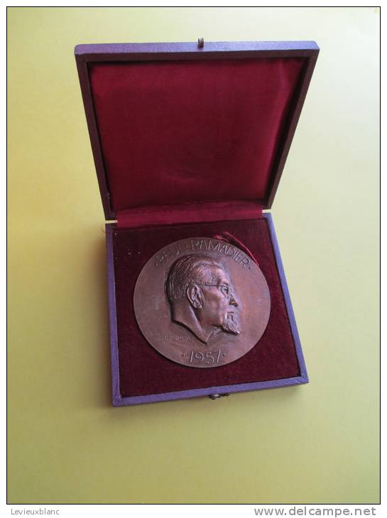Médaille De Table  /Paul RAMADIER/ Bronze/DROPSY/DECAZEVILLE /1957        D279 - Other & Unclassified
