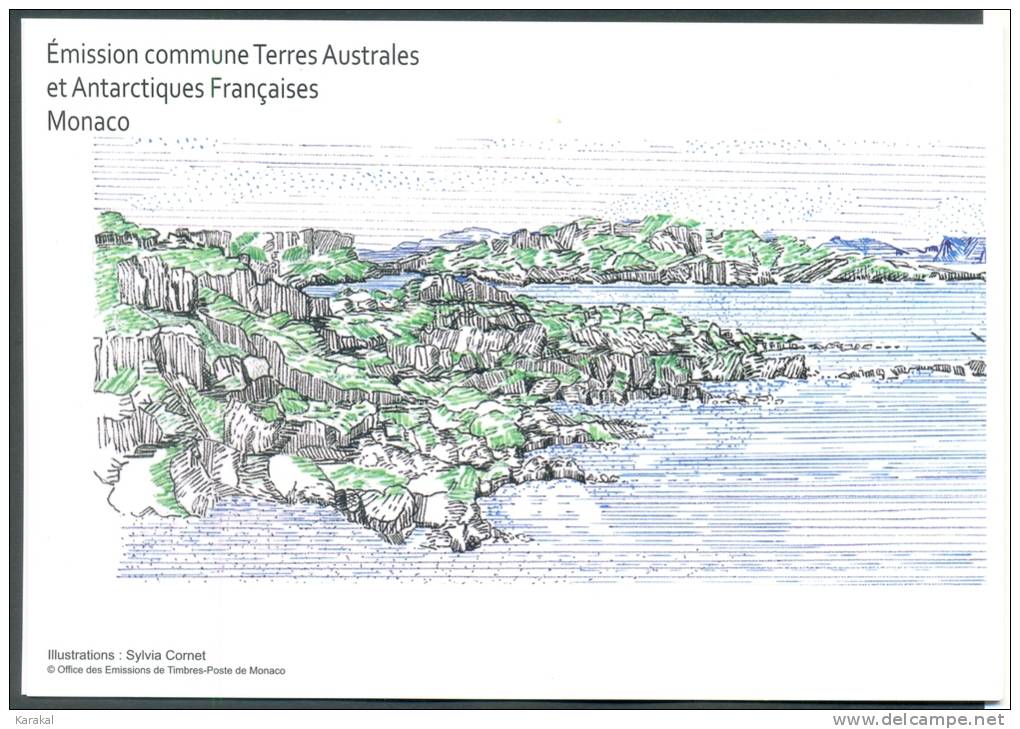 T20120609 Joint Issue Twin Issue Monaco TAAF Giant Petrel Kerguelen 2012 - Official Mixed Souvenir Card FDC - FDC