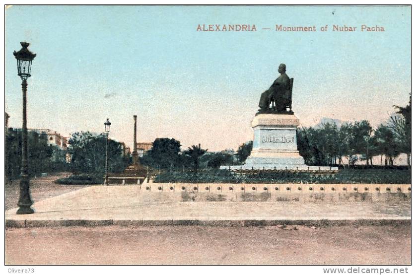 ALEXANDRIA - Monument Of Nubar Pacha  Pacha -  2 Scans  EGIPTO - Alexandria